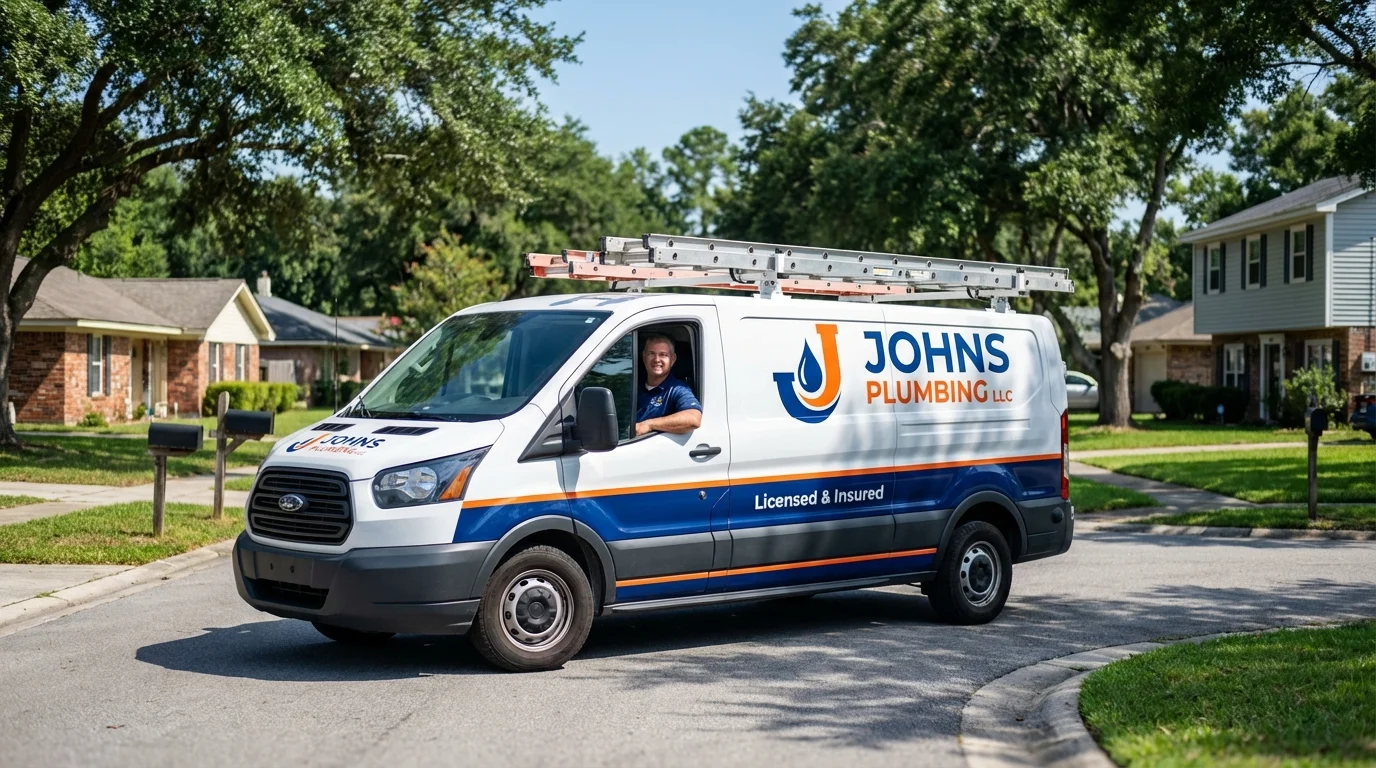 Johns Plumbing LLC service van in Pawhuska, OK