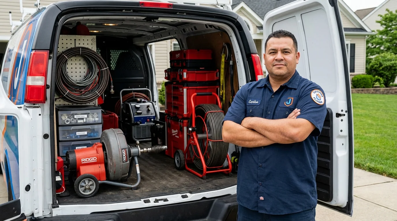 Professional drain cleaning equipment and Johns Plumbing LLC plumber in Pawhuska